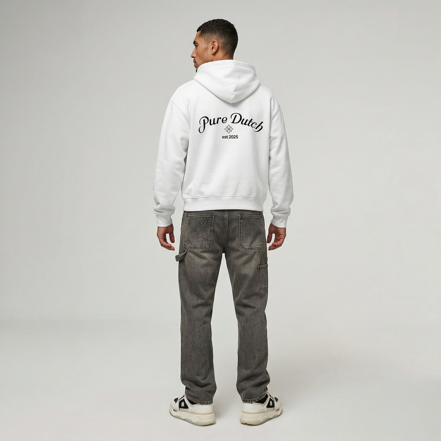 Pure Dutch Origin Boxy Zip Hoodie White