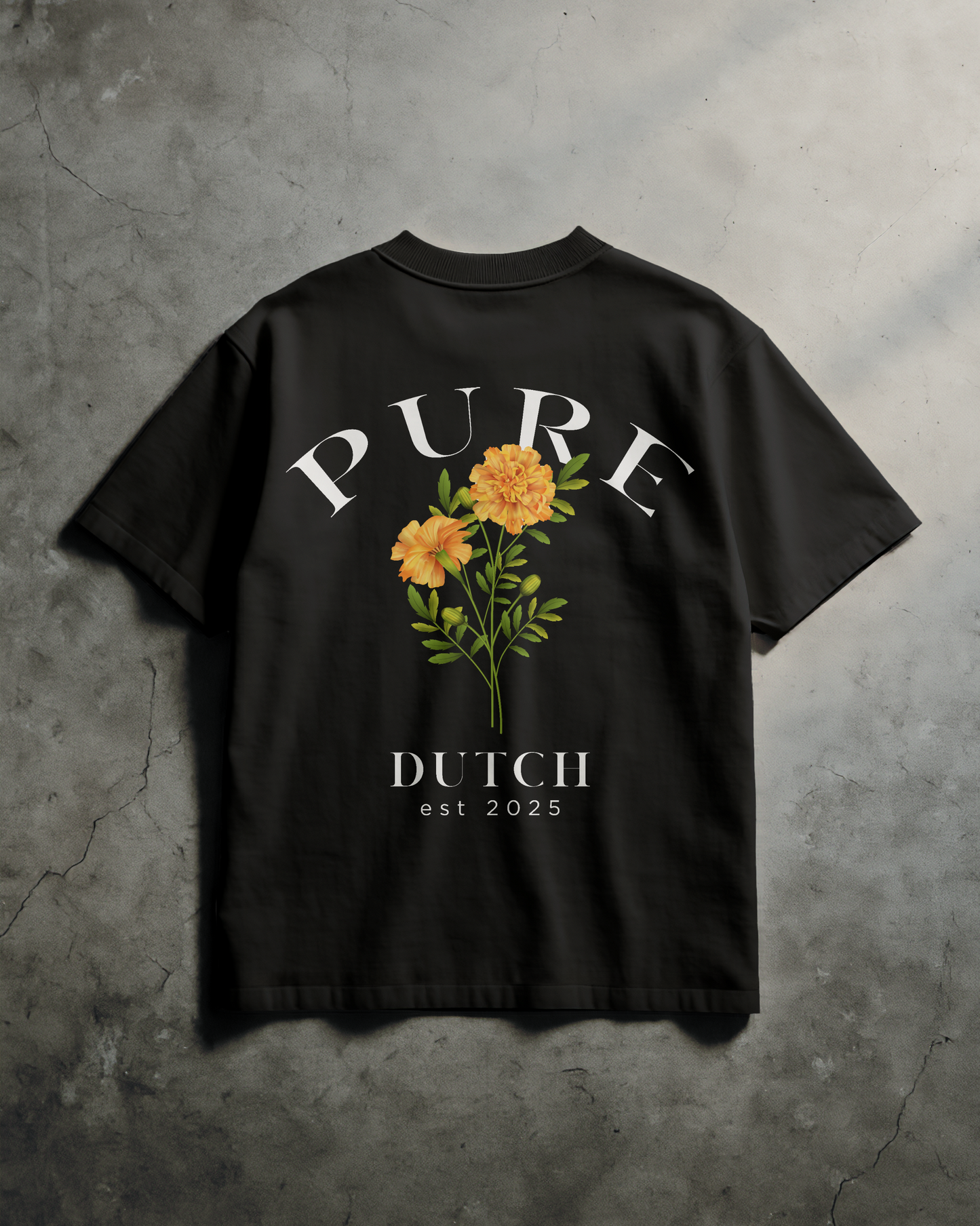 OVERSIZED BLACK TEE PURE FLOWER