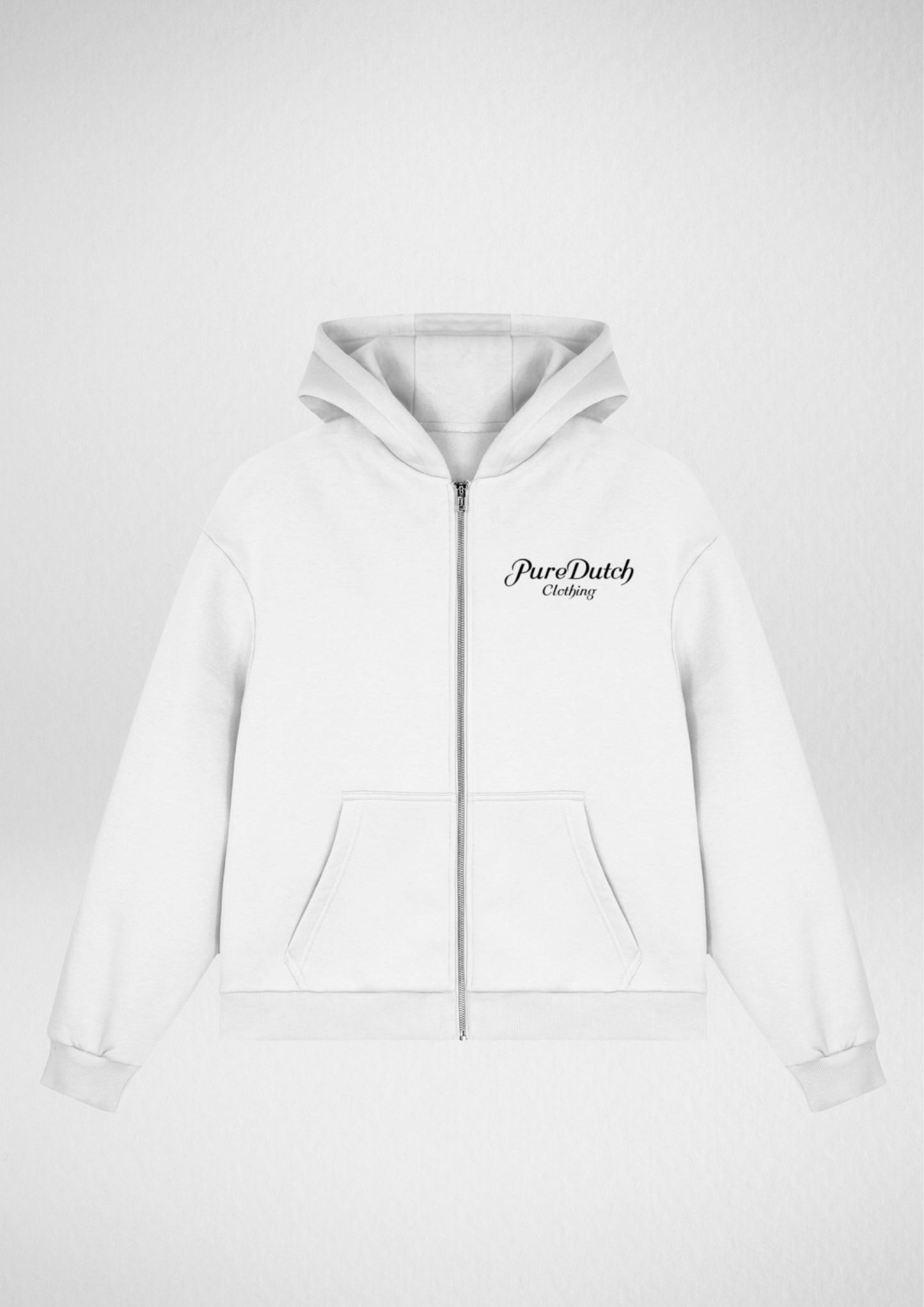 Pure Dutch Origin Boxy Zip Hoodie White