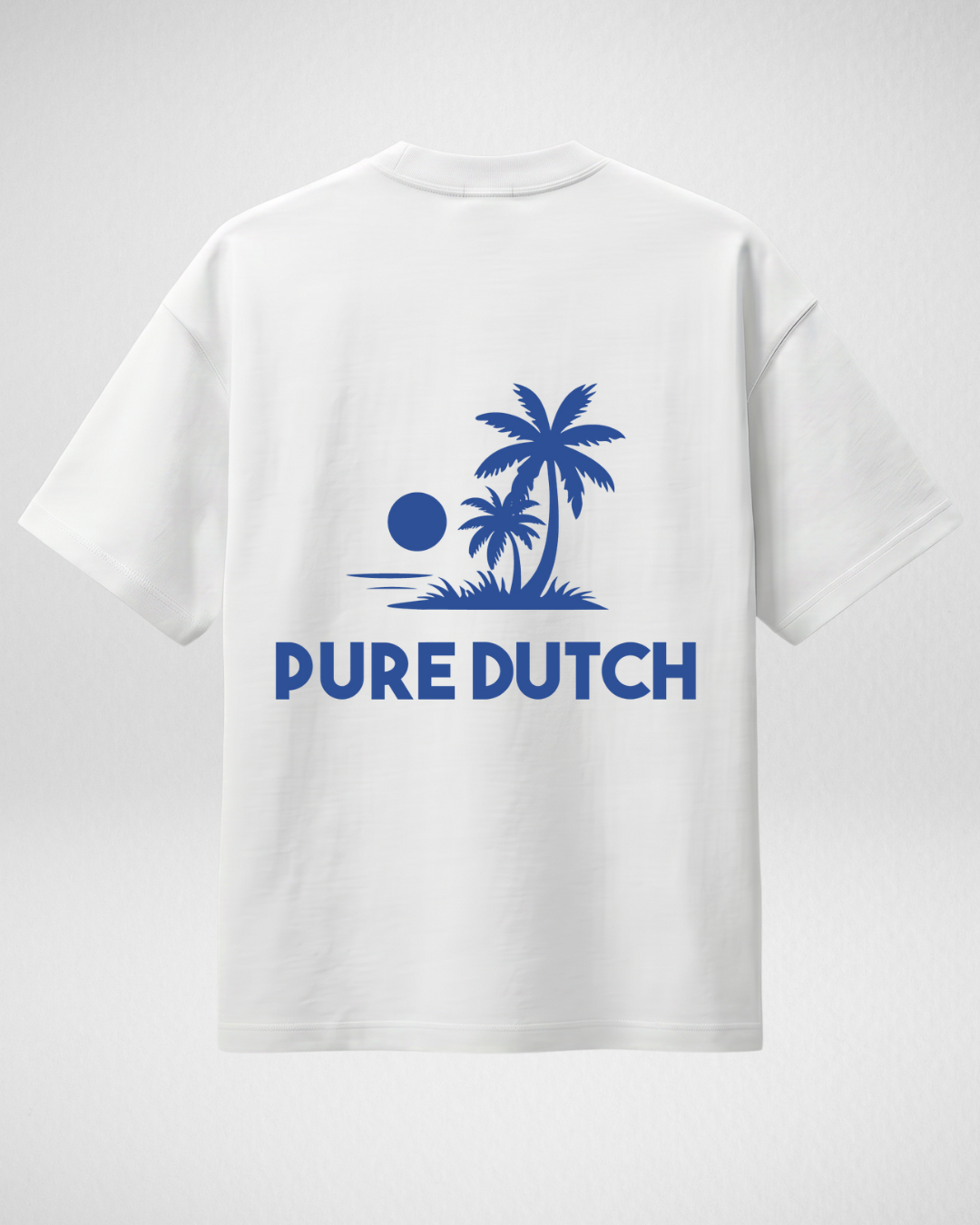 Pure Dutch Palm Escape Tee – White/Blue