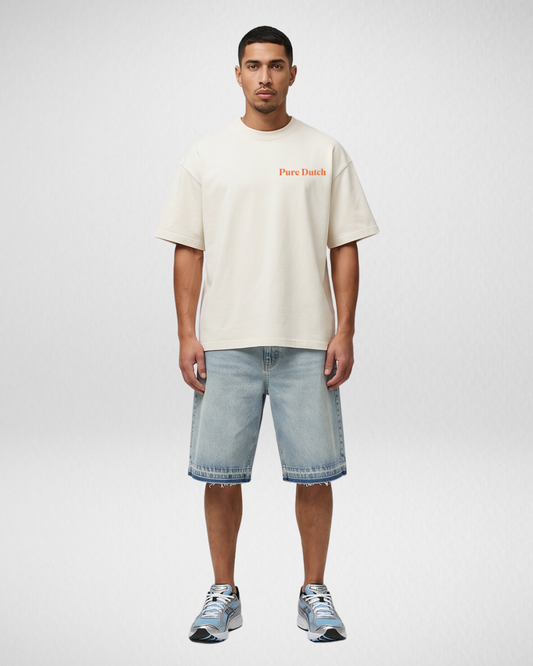 Pure Dutch Strike Tee – Ecru/Orange
