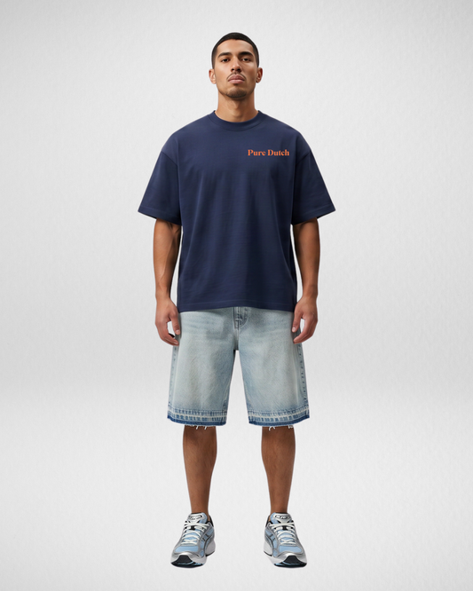 Pure Dutch Strike Tee – Navy/Orange