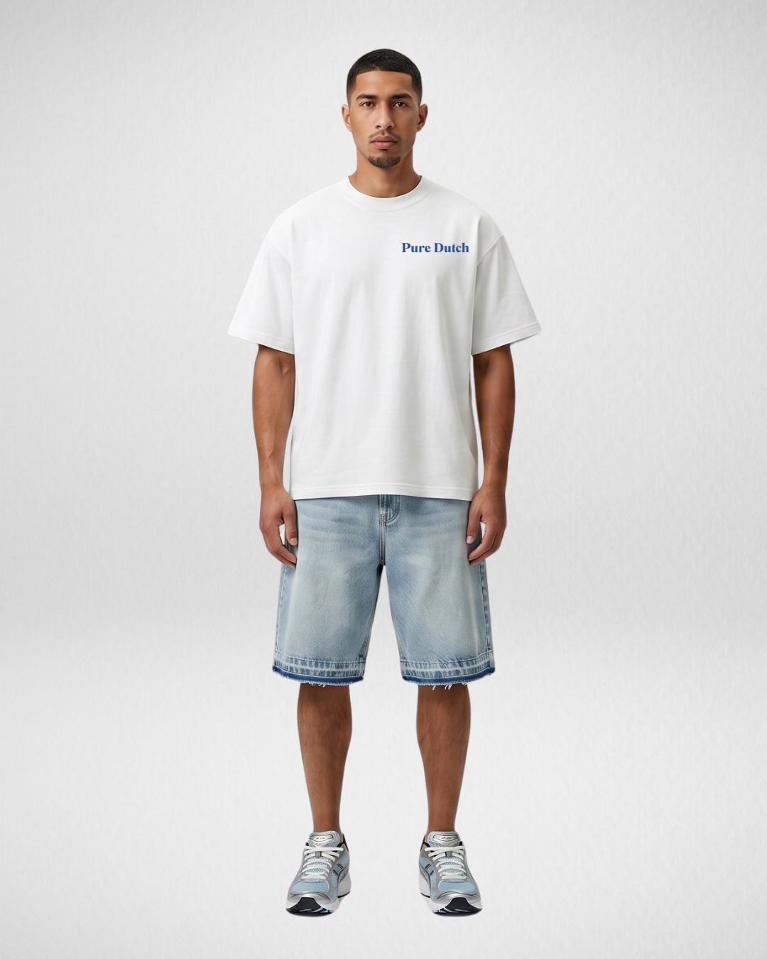 Pure Dutch Palm Escape Tee – White/Blue