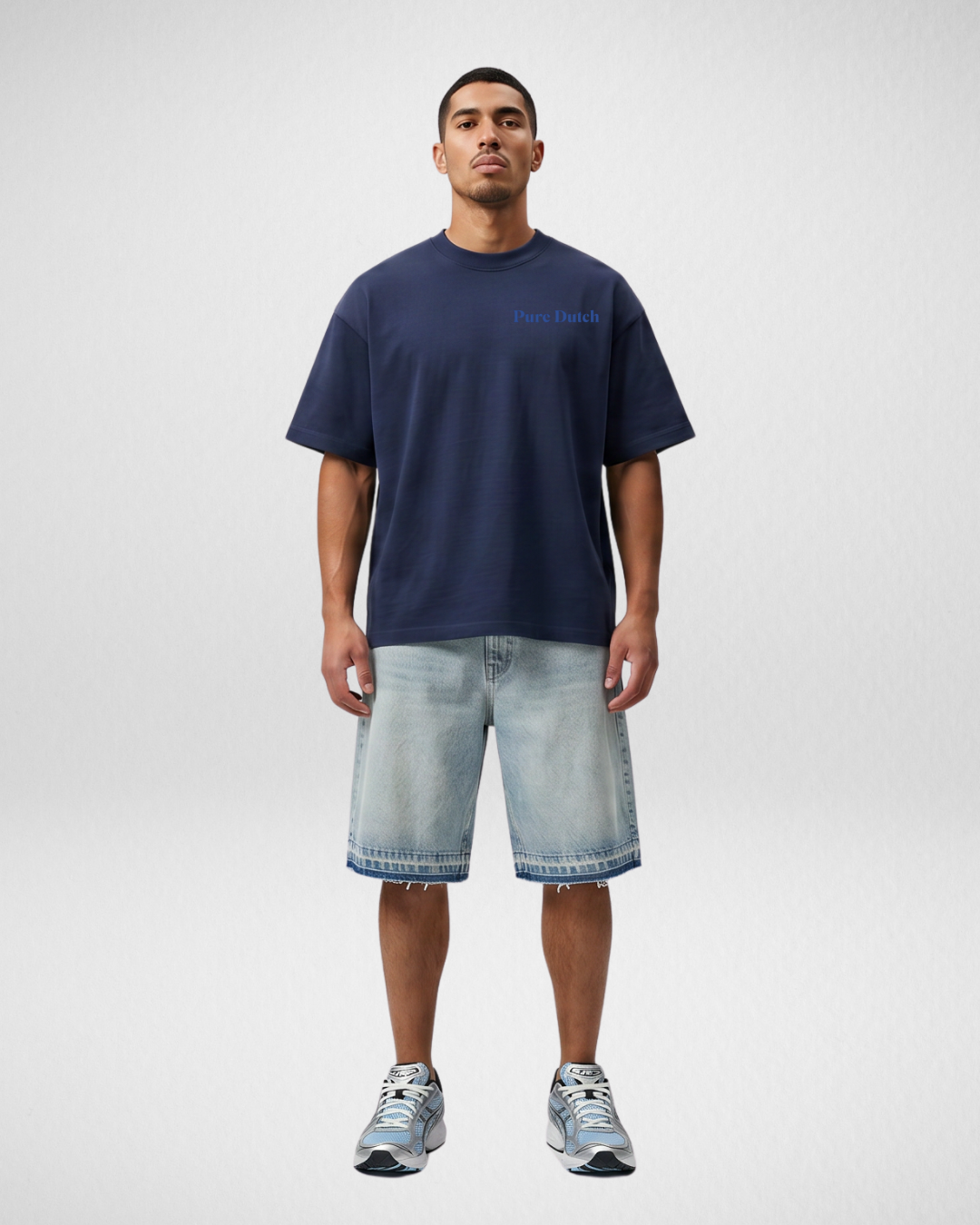 Pure Dutch Palm Escape Tee – Navy/Blue
