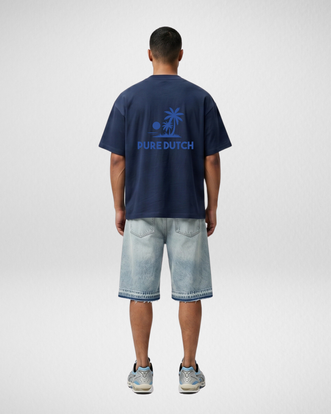 Pure Dutch Palm Escape Tee – Navy/Blue