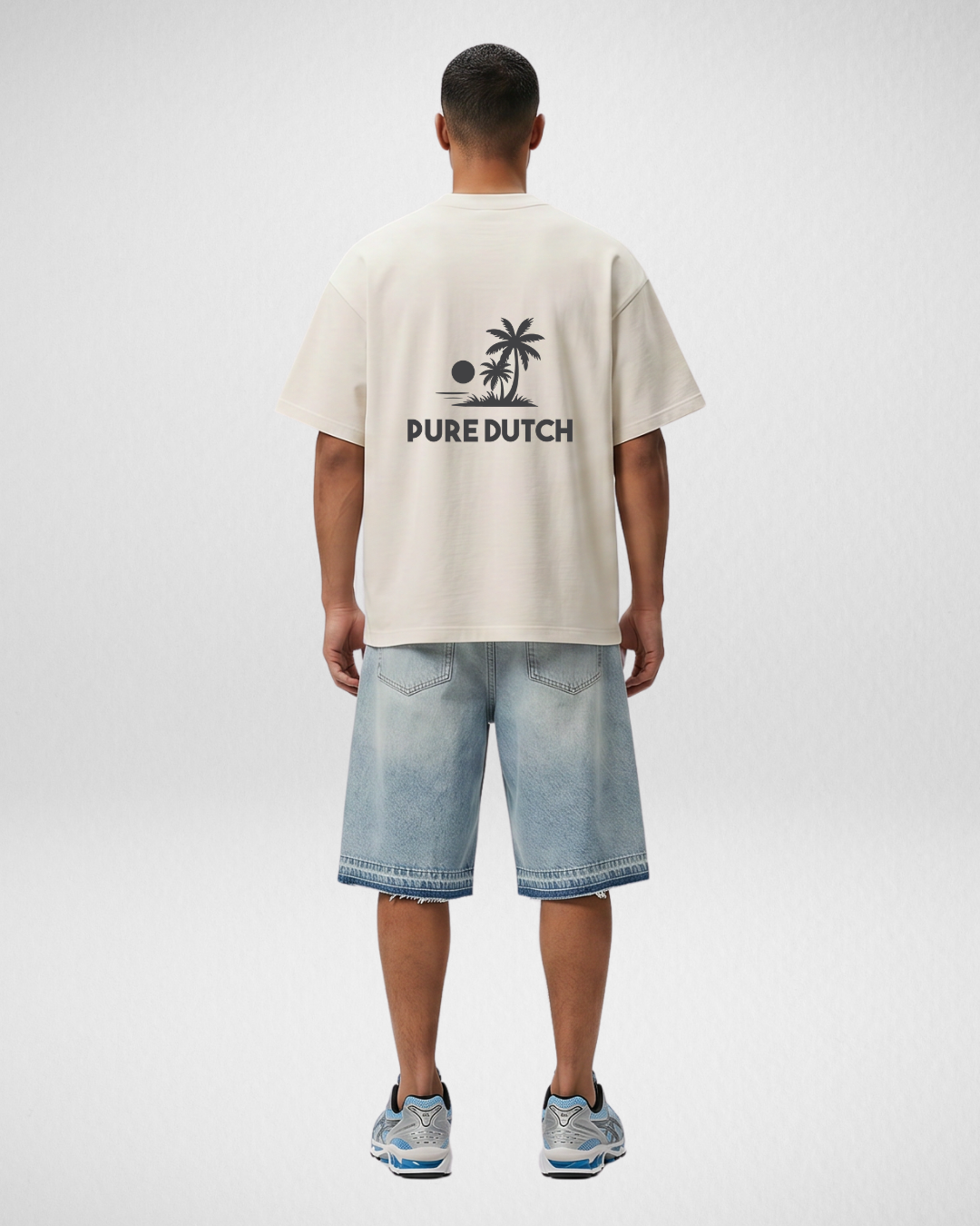 Pure Dutch Palm Escape Tee – Ecru/Tuatara