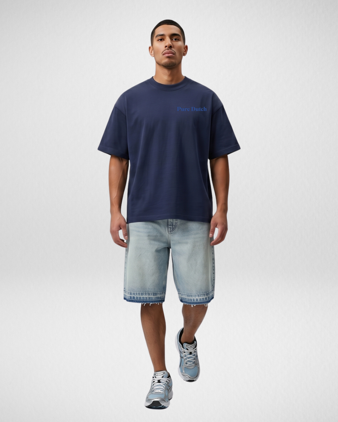 Pure Dutch Palm Escape Tee – Navy/Blue