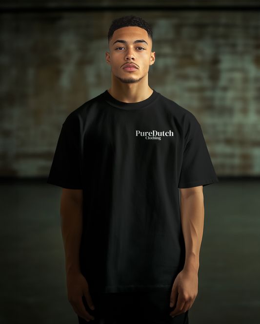 OVERSIZED BLACK TEE PURE FLOWER